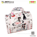 Abstract design fashion and personality bright paint waterproof handed cosmetic bag